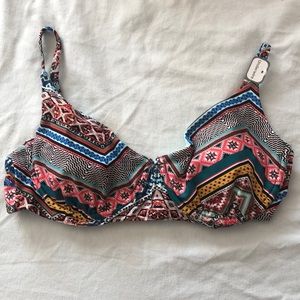 Time and Tru bohemian print underwire adjustable Bikini top size Large (12-14)